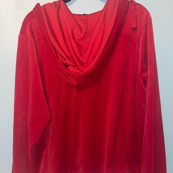 Red velvet zip up - Picture 2 of 3